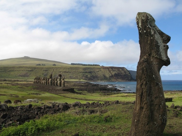 easter island view with moai