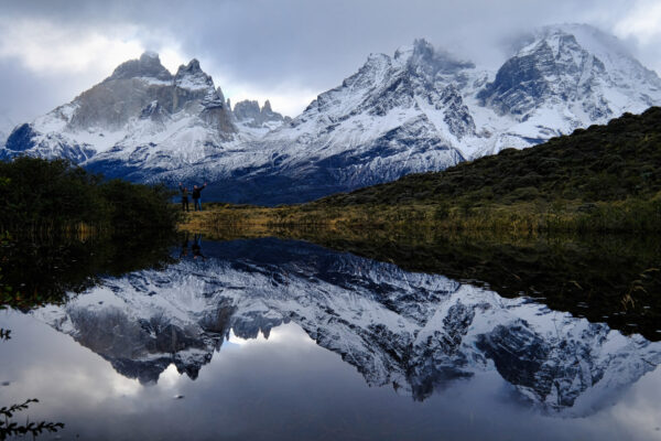 Torres del Paine with glacier lake