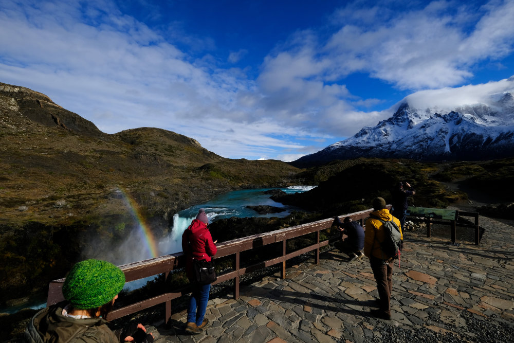 Petrohue waterfall in the Torres del Paine National Park