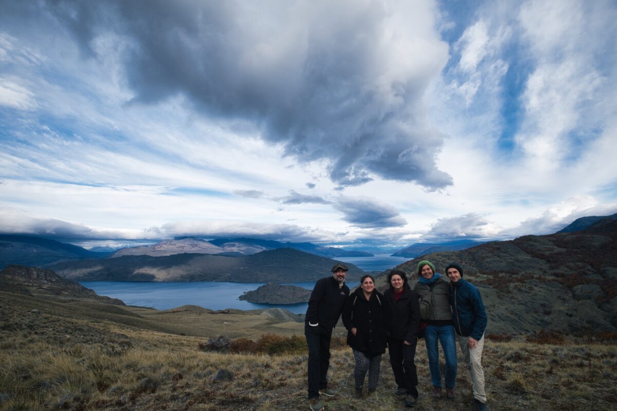 Mirador Douglas Tompkins mit Andes Viva Team (Marko Aravena, Paula Biggemann, Nicole Thomas, Stefanie Hägele, Sebastian Höing